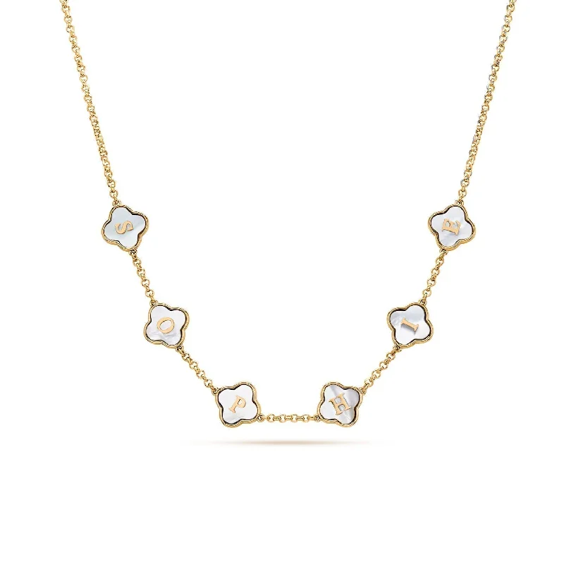 Limited-Stock Jewelry Sale – Once It's Gone, It's Gone Clover Custom Name Necklace (Gold) Limited-Stock Jewelry Sale – Once It's Gone, It's Gone Clover Custom Name Necklace (Gold)