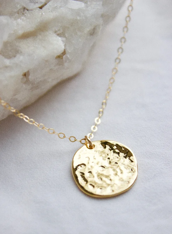 Modern Jewelry At Exclusive Discounts – Shop Today POUNDED DISC NECKLACE
