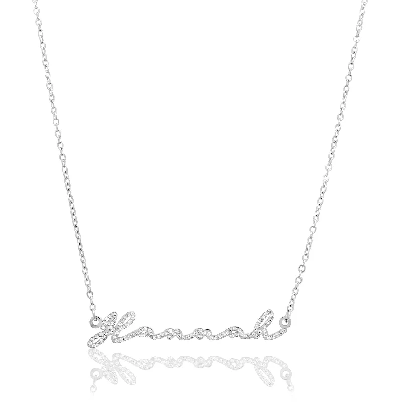 Jewelry Sale – Exclusive Styles At Lower Prices Crystal Signature Name Necklace (Silver) Jewelry Sale – Exclusive Styles At Lower Prices Crystal Signature Name Necklace (Silver)