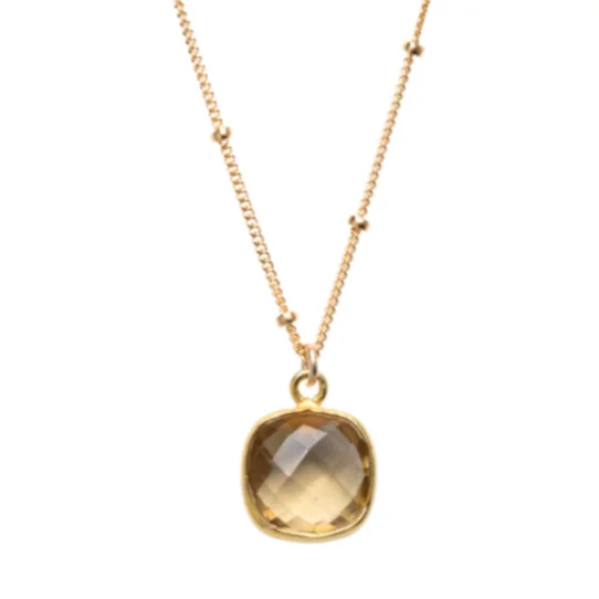 Get Ready To Sparkle – Special Jewelry Discounts Cushion Cut Citrine Necklace