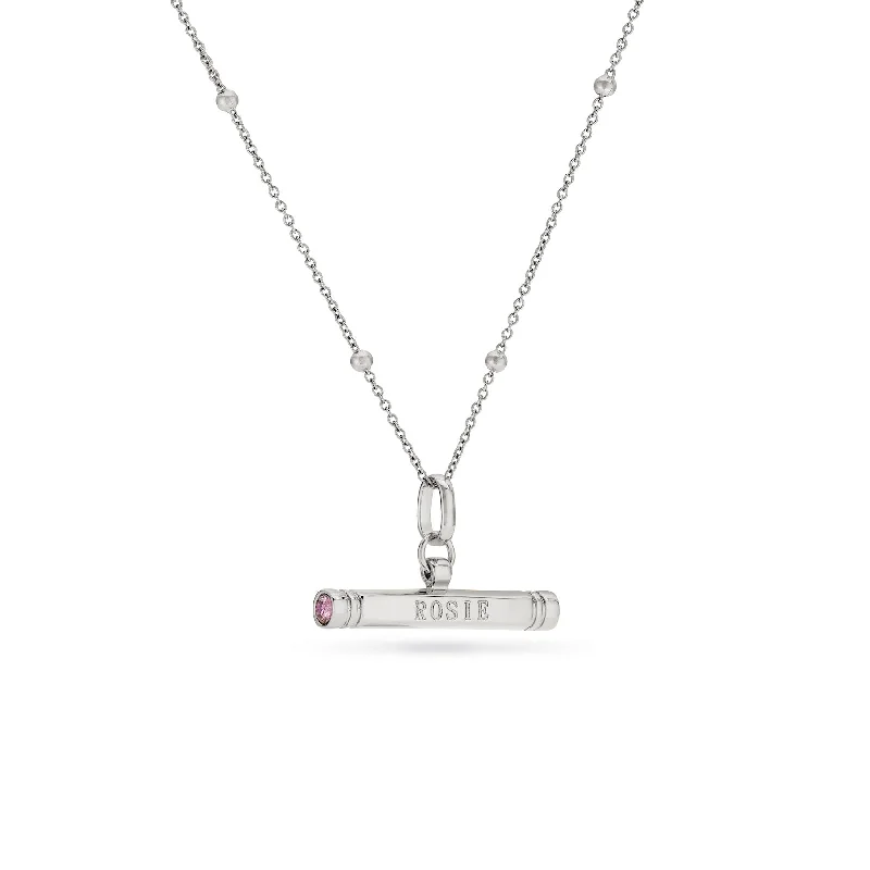 Grab Stylish Jewelry Before The Sale Ends Custom Stamped T-Bar Necklace (Silver)