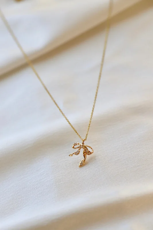 Last Chance To Grab Your Favorite Jewelry At A Discount CZ BOW NECKLACE