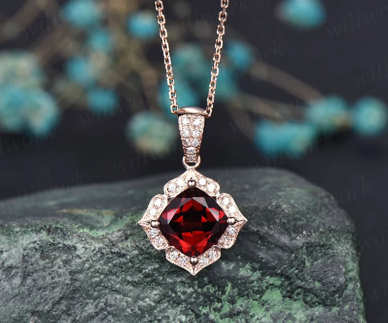 Huge Savings On Timeless Jewelry Collections diamond red garnet necklace