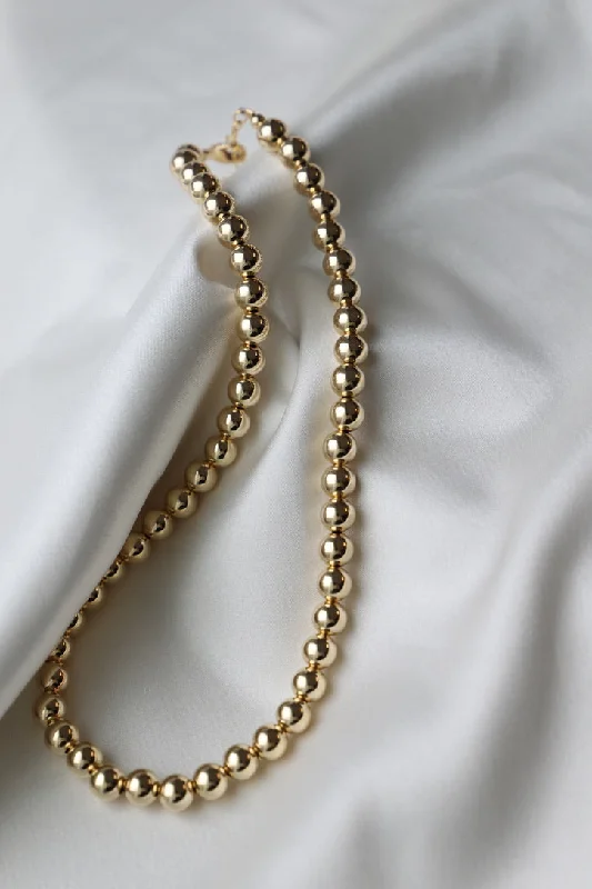Exclusive Jewelry Offers – Shine For Less GOLD FILLED 8MM BEADED NECKLACE