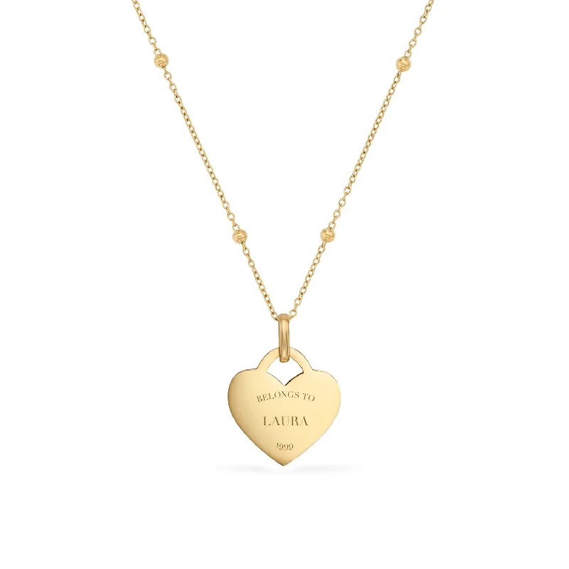 Get The Sparkle You Love At Prices You Adore Heart Token Necklace (Gold)