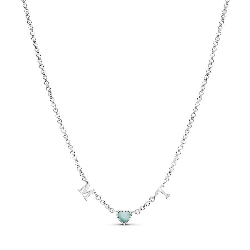 Shop High-Quality Jewelry At Jaw-Dropping Discounts Made Mine Initials & Birthstone Necklace (Silver)