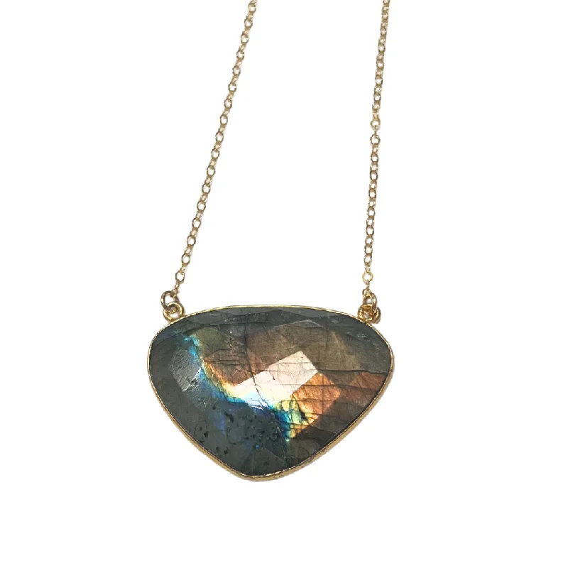 Limited-Time Offer On Elegant Jewelry Pieces Labradorite Shield Necklace