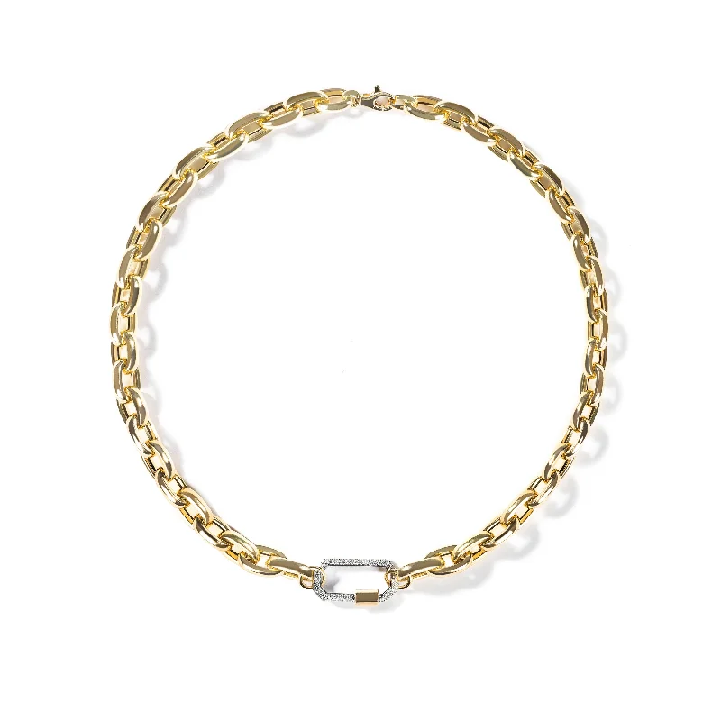 Luxury Jewelry At Unbeatable Discounts Medium Pave Diamond Lock Chunky Links Chain