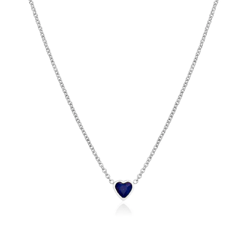 Timeless Elegance Now At Special Discounts Mini Heart Birthstone Necklace (Silver)