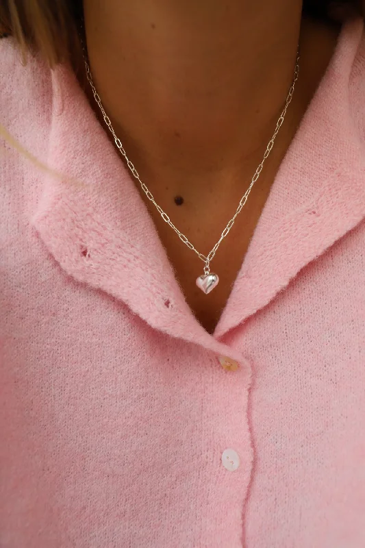 Premium Jewelry At Special Low Prices For A Limited Time MINI PAPERCLIP PUFF HEART NECKLACE Premium Jewelry At Special Low Prices For A Limited Time MINI PAPERCLIP PUFF HEART NECKLACE