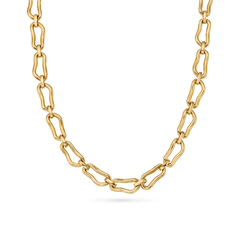 Shop High-Quality Jewelry At Jaw-Dropping Discounts Molten Link Necklace (Gold)