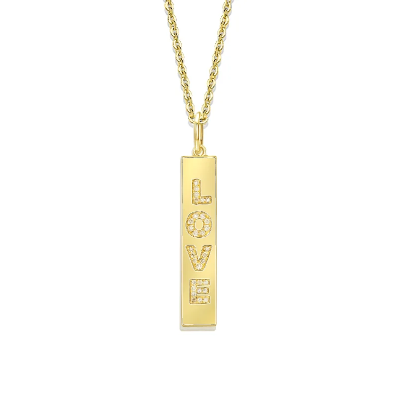 Affordable Glamour – Premium Jewelry For Less Pave Love Vertical Tag Pendant