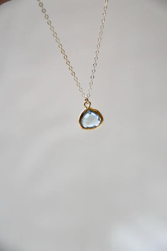 Elegant Jewelry Styles At Budget-Friendly Prices PETITE AQUAMARINE BEZEL NECKLACE