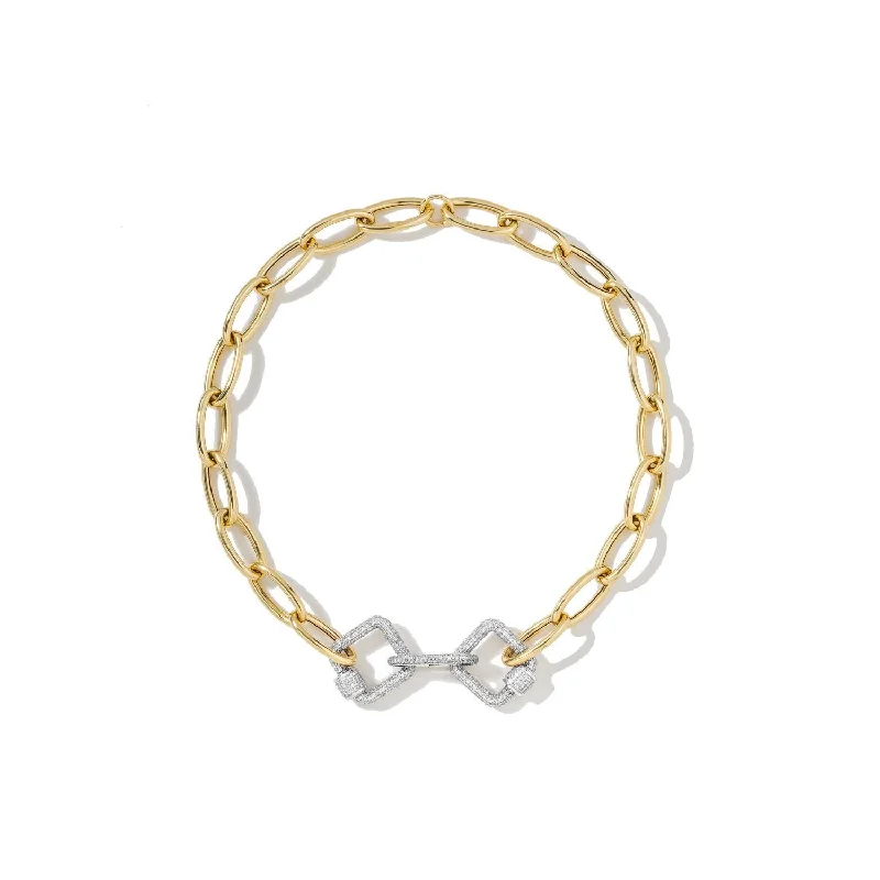Elegant Jewelry Pieces At Unbelievable Prices White Square & Oval Carabiners on Links Chain Necklace Elegant Jewelry Pieces At Unbelievable Prices White Square & Oval Carabiners on Links Chain Necklace