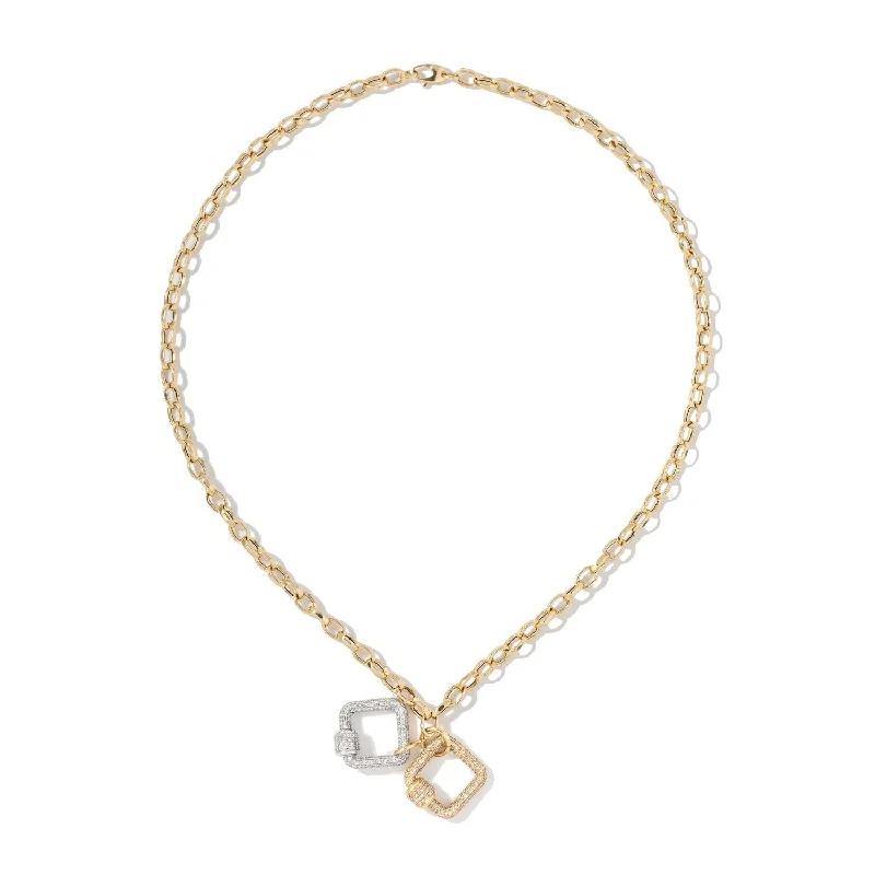 Personalized Jewelry Sale – Meaningful Gifts At Great Prices White & Yellow Square Carabiners on Oval Chain Necklace Personalized Jewelry Sale – Meaningful Gifts At Great Prices White & Yellow Square Carabiners on Oval Chain Necklace