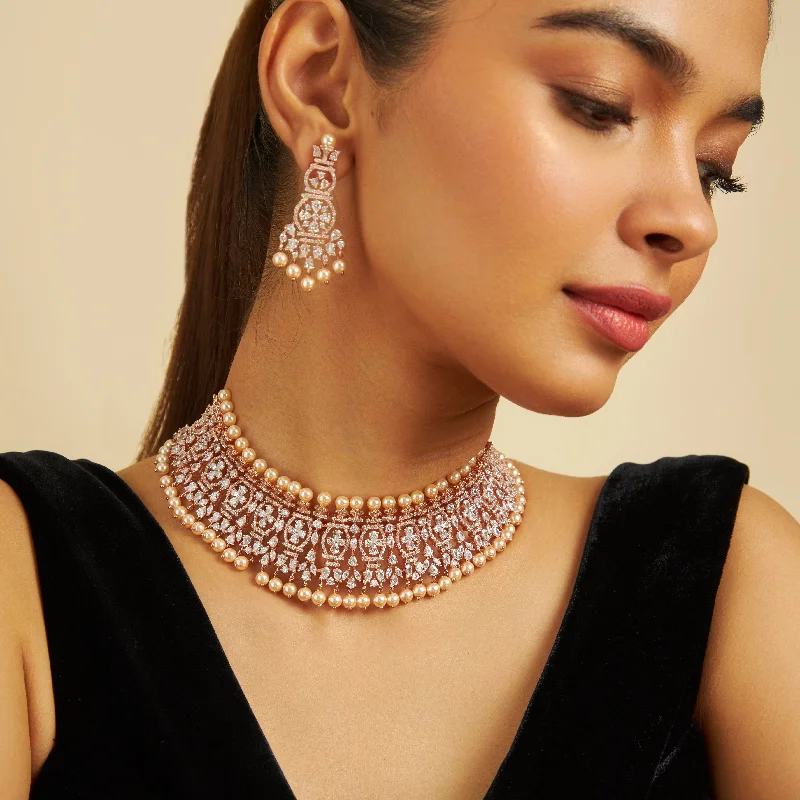 Waterproof Stainless Steel Jewelry For Lasting Beauty Zircon Necklace 170687
