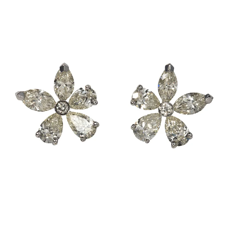 Get The Jewelry You Love At A Price You Love 2.25ct Mixed Diamond 14K Gold Flower Stud Earrings Get The Jewelry You Love At A Price You Love 2.25ct Mixed Diamond 14K Gold Flower Stud Earrings