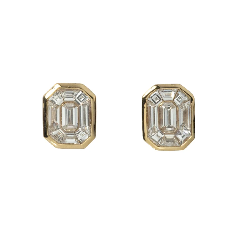 Must-Have Jewelry At Unbelievable Discounts .75ct Diamond Emerald-Cut Illusion 14K Gold Stud Earrings Must-Have Jewelry At Unbelievable Discounts .75ct Diamond Emerald-Cut Illusion 14K Gold Stud Earrings