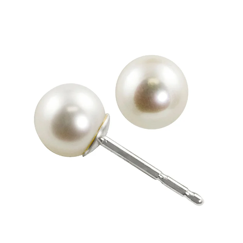 Discounted Luxury Jewelry – Shine Without The Splurge 7mm “A” Akoya Pearl 14K White Gold Stud Earrings Discounted Luxury Jewelry – Shine Without The Splurge 7mm “A” Akoya Pearl 14K White Gold Stud Earrings