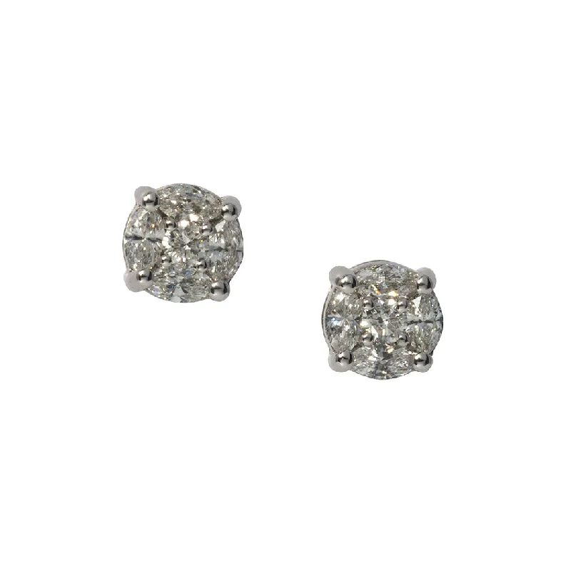 Exclusive Jewelry Offers – Shine For Less .80ct Diamond Cluster 14K White Gold Stud Earrings Exclusive Jewelry Offers – Shine For Less .80ct Diamond Cluster 14K White Gold Stud Earrings