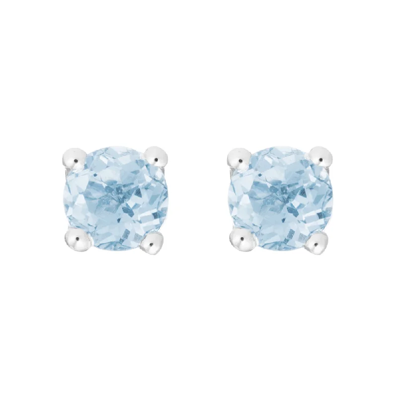 Discounted Jewelry For A Glamorous Look Aquamarine 14K White Gold 4mm Stud Earrings Discounted Jewelry For A Glamorous Look Aquamarine 14K White Gold 4mm Stud Earrings
