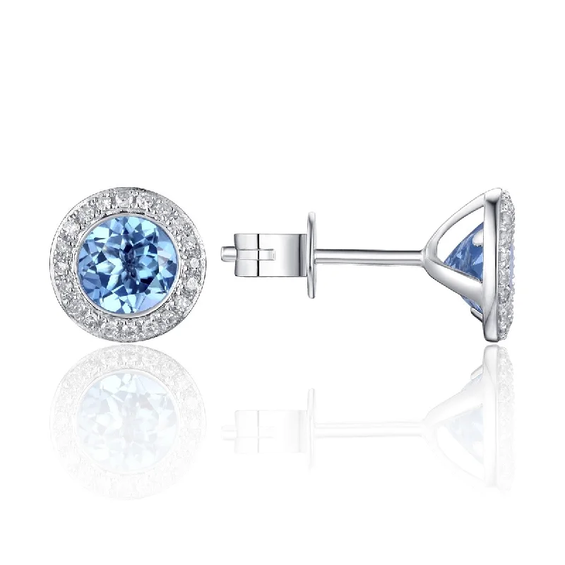 Flash Jewelry Sale – Get Stunning Pieces At Low Prices Blue Topaz & Diamond Halo 14K White Gold Martini Stud Earrings Flash Jewelry Sale – Get Stunning Pieces At Low Prices Blue Topaz & Diamond Halo 14K White Gold Martini Stud Earrings