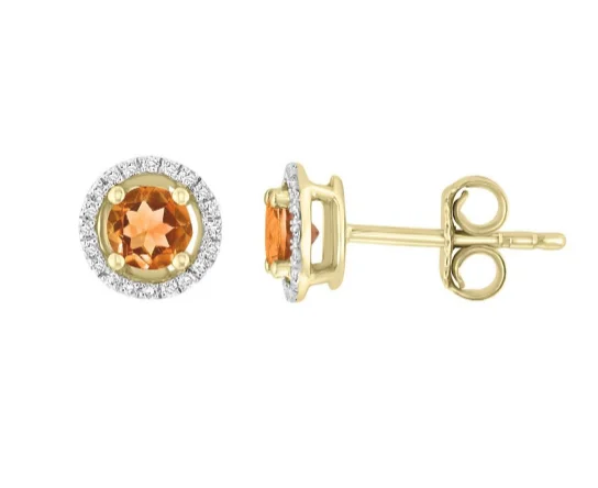 Elevate Your Outfit With Discounted Statement Jewelry Bremer Jewelry Round Shape Citrine and Diamond Solitaire/Stud Earrings in 14K Yellow Gold (0.55ctw) Elevate Your Outfit With Discounted Statement Jewelry Bremer Jewelry Round Shape Citrine and Diamond Solitaire/Stud Earrings in 14K Yellow Gold (0.55ctw)