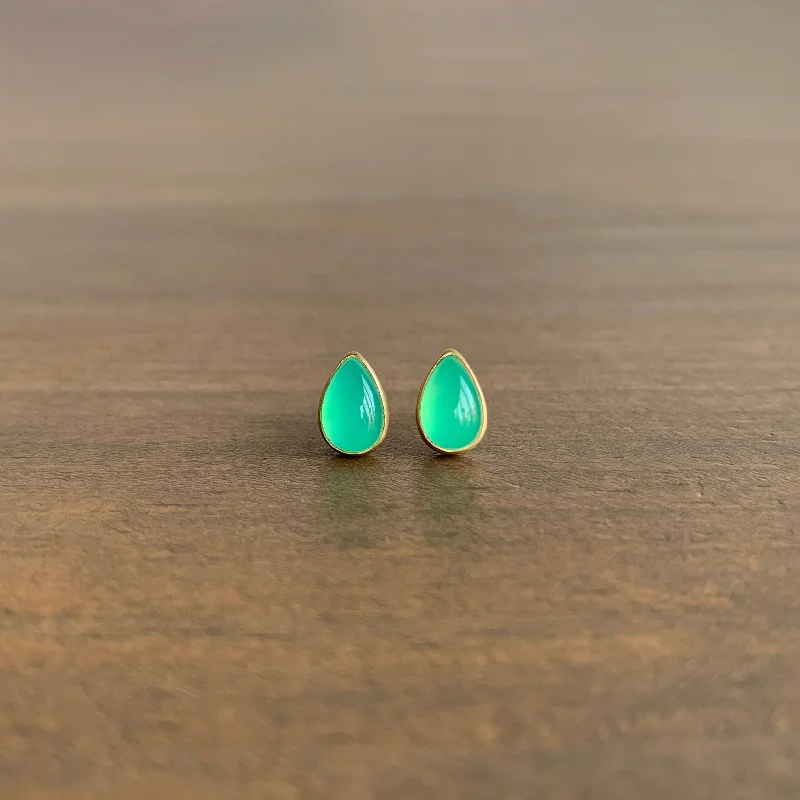 Luxury Jewelry Now At Special Promotional Rates Chrysoprase Teardrop Stud Earrings