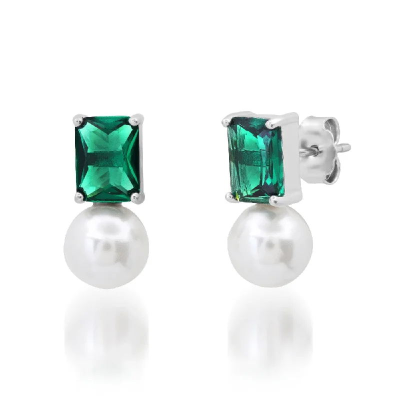Jewelry Deals That Outshine The Rest TAI Emerald Cut  Pearl Stud Earrings