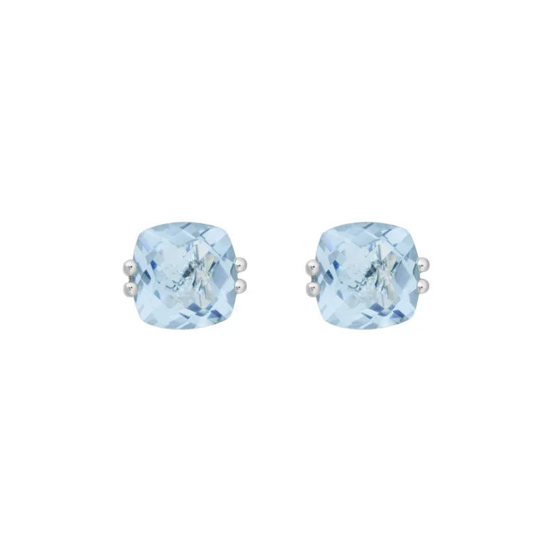 Premium Jewelry Now Available At Special Discounts Cushion Aquamarine 14K White Gold 6mm Stud Earrings Premium Jewelry Now Available At Special Discounts Cushion Aquamarine 14K White Gold 6mm Stud Earrings