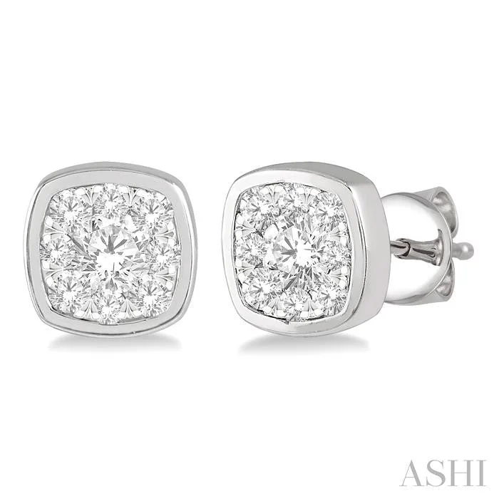 Modern Statement Jewelry For Bold Styling CUSHION SHAPE LOVEBRIGHT ESSENTIAL DIAMOND STUD EARRINGS Modern Statement Jewelry For Bold Styling CUSHION SHAPE LOVEBRIGHT ESSENTIAL DIAMOND STUD EARRINGS