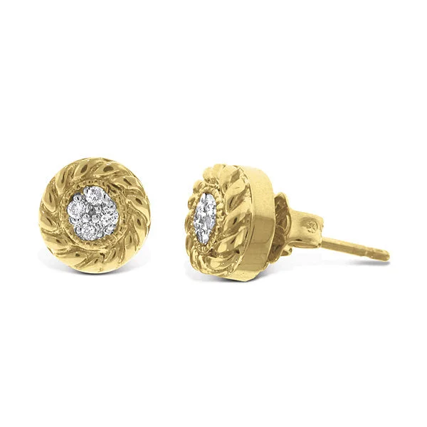 Shop Dazzling Jewelry With Special Promotional Discounts Diamond Cluster 14K Yellow Gold Braided Stud Earrings Shop Dazzling Jewelry With Special Promotional Discounts Diamond Cluster 14K Yellow Gold Braided Stud Earrings