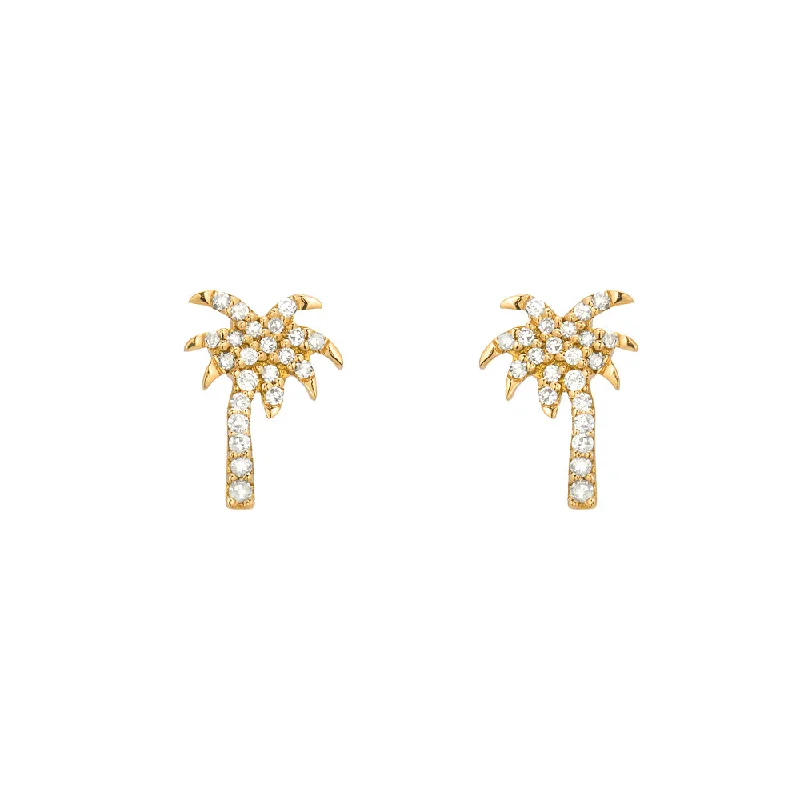 Huge Markdowns On Premium Jewelry Styles Diamond Pavé Palm Tree 14K Yellow Gold Stud Earrings Huge Markdowns On Premium Jewelry Styles Diamond Pavé Palm Tree 14K Yellow Gold Stud Earrings