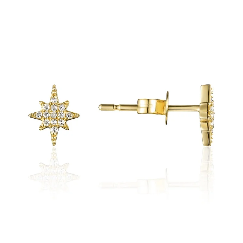 Special Deals On Handcrafted And Designer Jewelry Diamond Starburst 14K Yellow Gold Petite Stud Earrings Special Deals On Handcrafted And Designer Jewelry Diamond Starburst 14K Yellow Gold Petite Stud Earrings