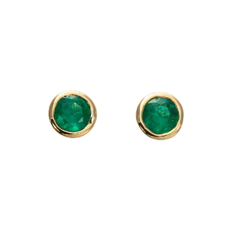 Accessorize For Less – Luxury Jewelry At Affordable Prices Emerald Bezel Set 18K Yellow Gold Stud Earrings Accessorize For Less – Luxury Jewelry At Affordable Prices Emerald Bezel Set 18K Yellow Gold Stud Earrings