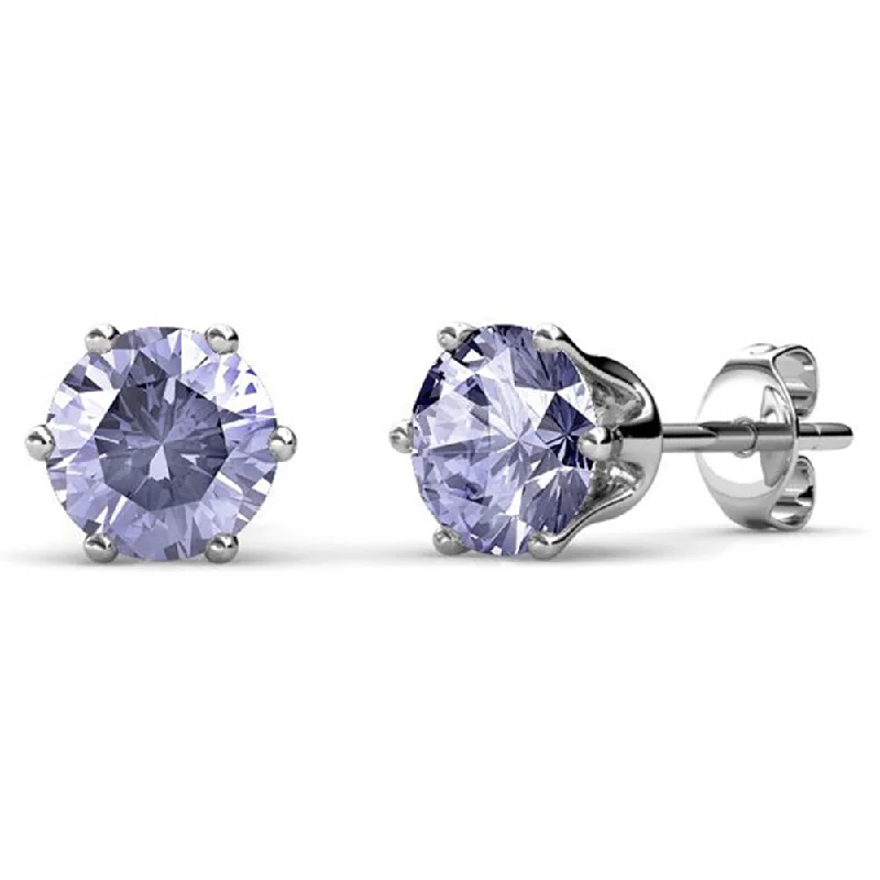 Get The Sparkle You Love At Prices You Adore June Birthstone Alexandrite Earrings 18k White Gold Plated Stud Earrings with 1CT Swarovski Crystal Get The Sparkle You Love At Prices You Adore June Birthstone Alexandrite Earrings 18k White Gold Plated Stud Earrings with 1CT Swarovski Crystal
