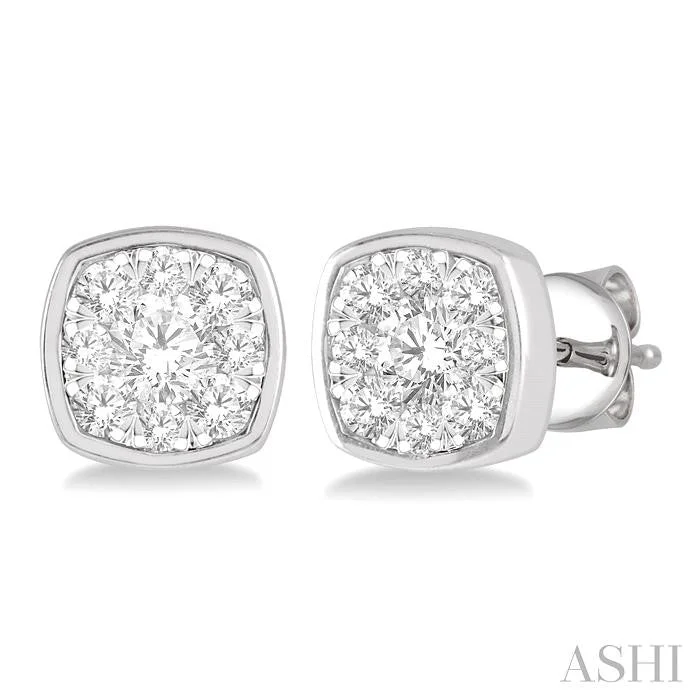 Affordable Gold-Plated Jewelry For Modern Fashion CUSHION SHAPE LOVEBRIGHT ESSENTIAL DIAMOND STUD EARRINGS Affordable Gold-Plated Jewelry For Modern Fashion CUSHION SHAPE LOVEBRIGHT ESSENTIAL DIAMOND STUD EARRINGS