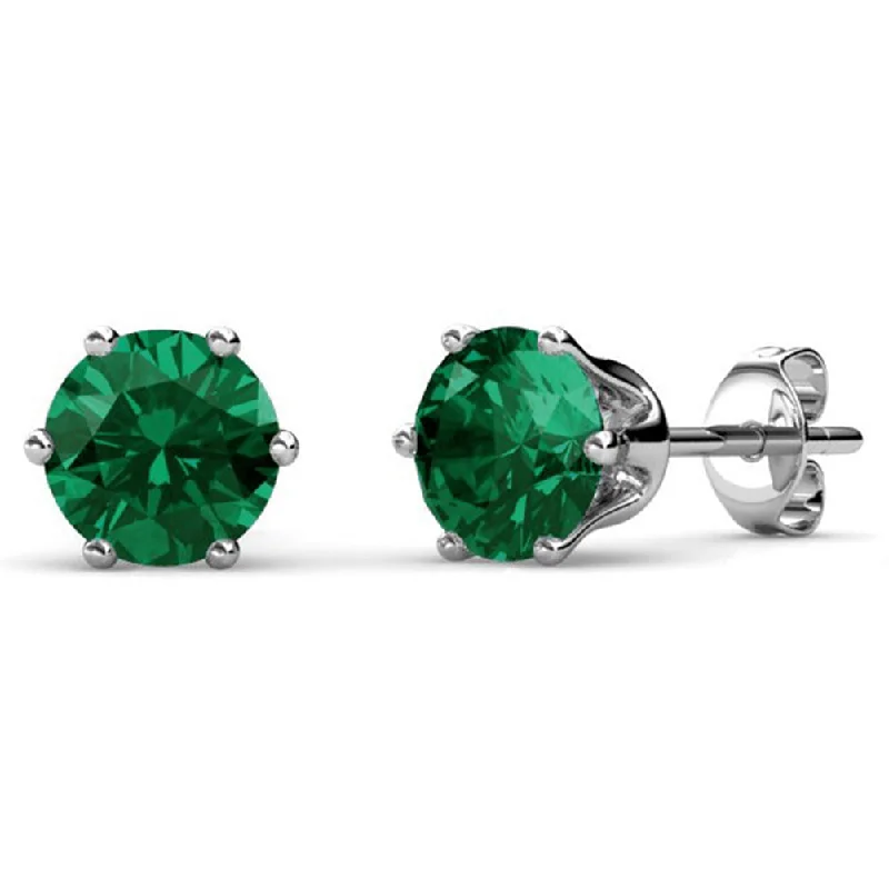 Waterproof Stainless Steel Jewelry For Lasting Beauty May Birthstone Emerald Earrings 18k White Gold Plated Stud Earrings with 1CT Swarovski Crystal Waterproof Stainless Steel Jewelry For Lasting Beauty May Birthstone Emerald Earrings 18k White Gold Plated Stud Earrings with 1CT Swarovski Crystal