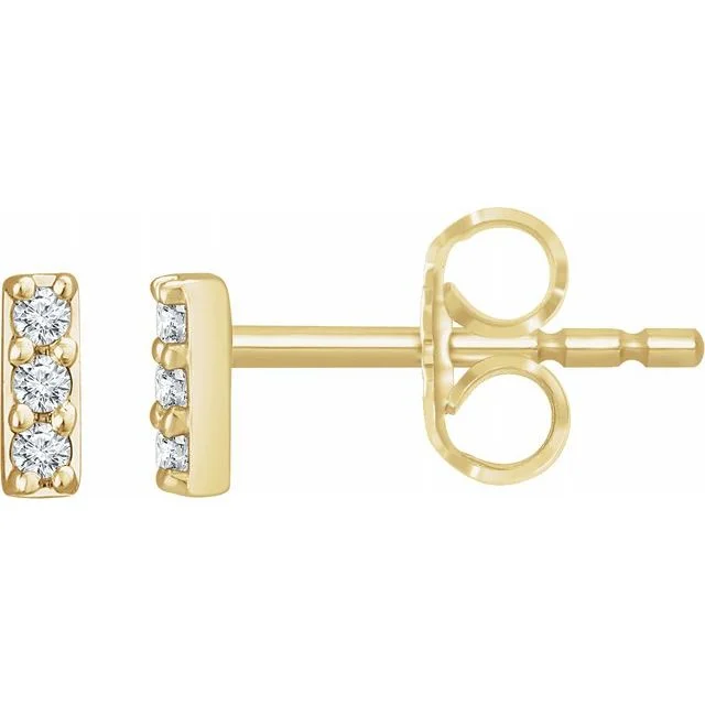 Premium Diamond Jewelry For Unforgettable Moments Mini Diamond Bar Stud Earrings