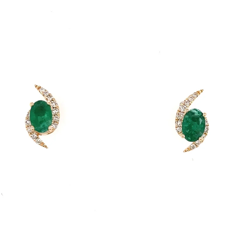 Jewelry Clearance Event – Stock Up Before It's Over Bremer Jewelry Oval Emerald and Diamond Solitaire/Stud Earrings in 14K Yellow Gold (1.03ctw) Jewelry Clearance Event – Stock Up Before It's Over Bremer Jewelry Oval Emerald and Diamond Solitaire/Stud Earrings in 14K Yellow Gold (1.03ctw)