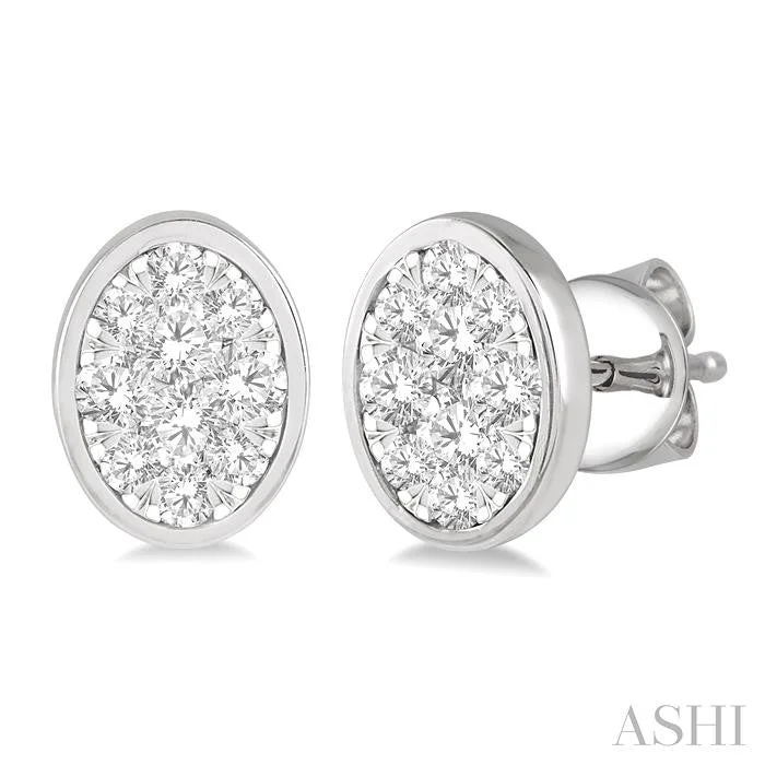 Grab Your Dream Jewelry At The Lowest Prices OVAL SHAPE LOVEBRIGHT ESSENTIAL DIAMOND STUD EARRINGS Grab Your Dream Jewelry At The Lowest Prices OVAL SHAPE LOVEBRIGHT ESSENTIAL DIAMOND STUD EARRINGS