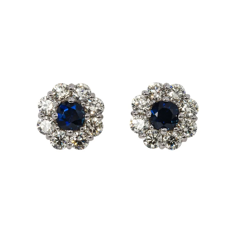 Everyday Jewelry Essentials Now On Sale Round Sapphire & Diamond Cluster 14K Gold Stud Earrings Everyday Jewelry Essentials Now On Sale Round Sapphire & Diamond Cluster 14K Gold Stud Earrings