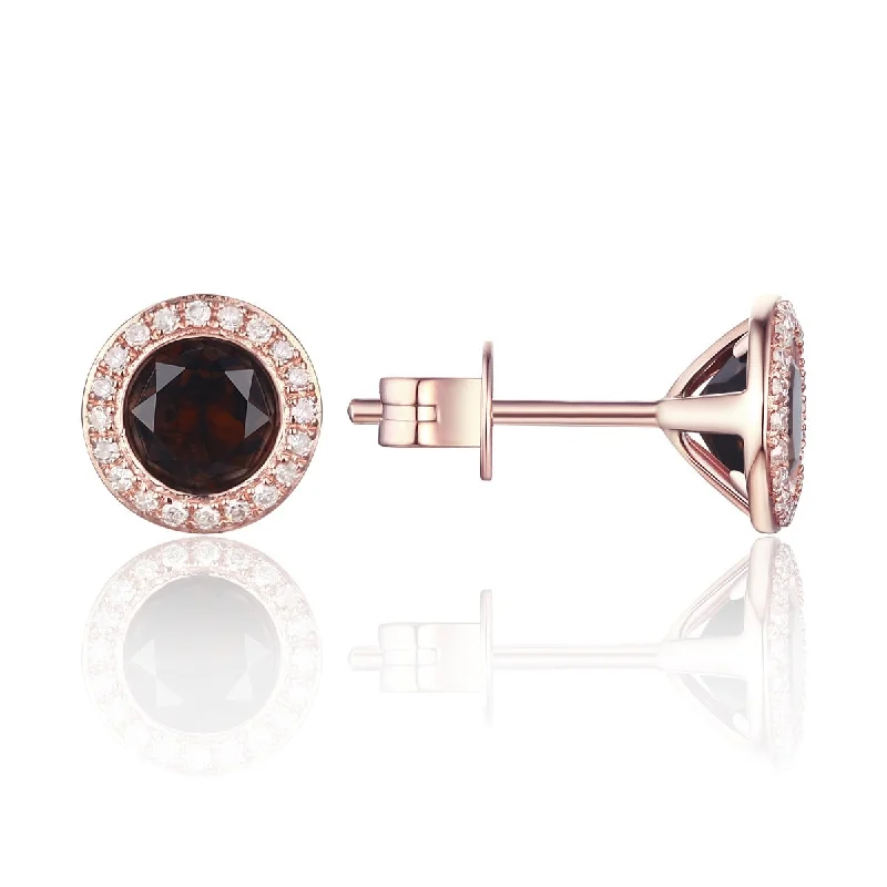High-End Jewelry, Now More Affordable Than Ever Smoky Topaz & Diamond Halo 14K Rose Gold Martini Stud Earrings High-End Jewelry, Now More Affordable Than Ever Smoky Topaz & Diamond Halo 14K Rose Gold Martini Stud Earrings