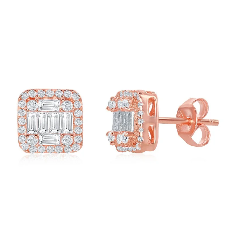 Personalized Jewelry Sale – Unique Gifts At Low Prices Sterling Silver Square Baguette CZ Stud Earrings - White, Rose Or Yellow Plated Personalized Jewelry Sale – Unique Gifts At Low Prices Sterling Silver Square Baguette CZ Stud Earrings - White, Rose Or Yellow Plated