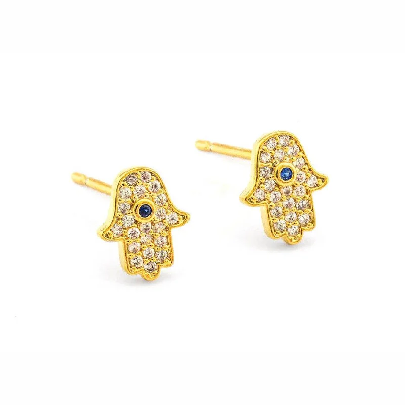Get The Jewelry You Love At A Price You Love TAI Pave Mini Hamsa CZ Stud Earrings