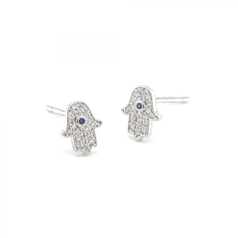 Stunning Statement Jewelry, Unbeatable Discounts Tai Pave Hamsa Stud Earrings - Silver Stunning Statement Jewelry, Unbeatable Discounts Tai Pave Hamsa Stud Earrings - Silver