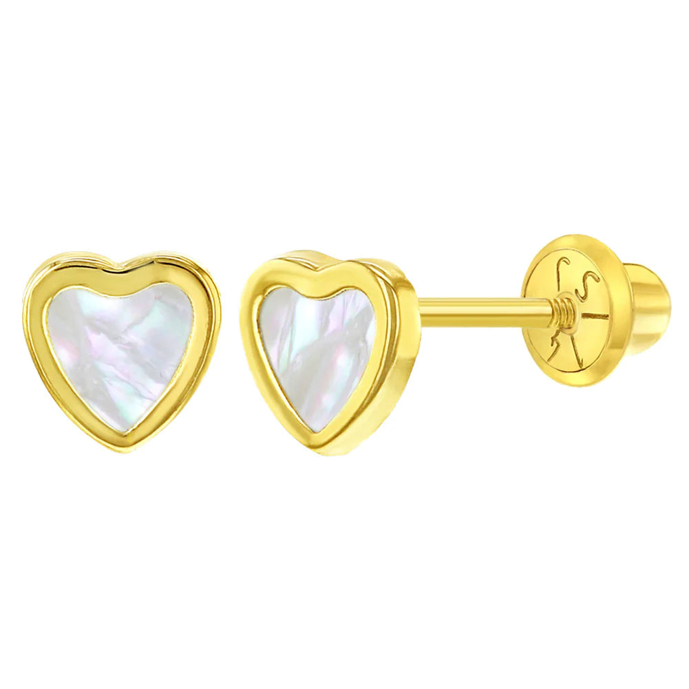 Stunning Jewelry At Even More Stunning Prices 14k Mother of Pearl Heart Stud