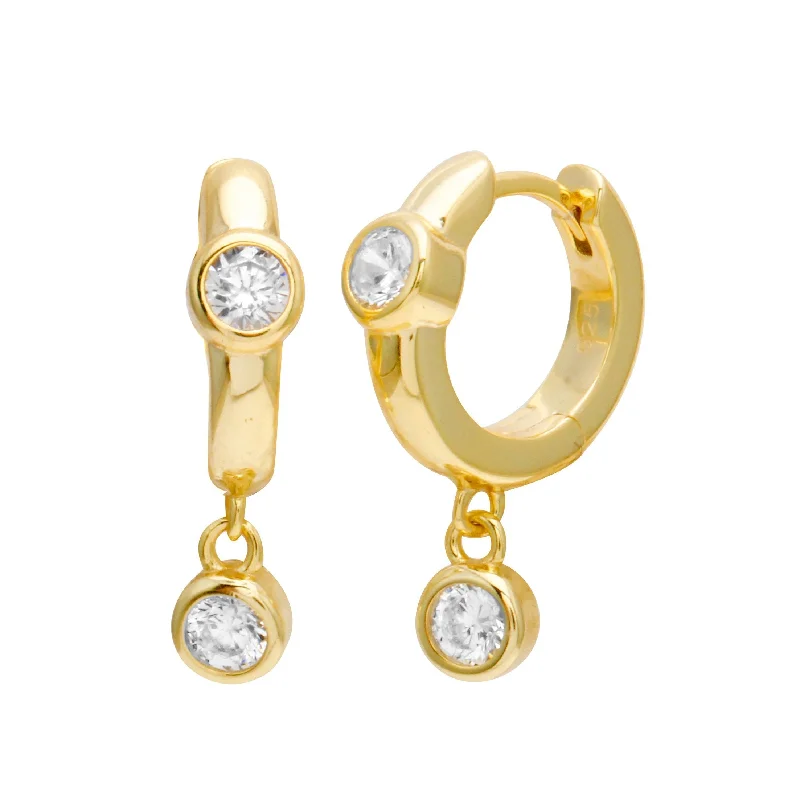Trending Jewelry Styles Now At Limited-Time Discounts Bezel Drop Mini Huggie