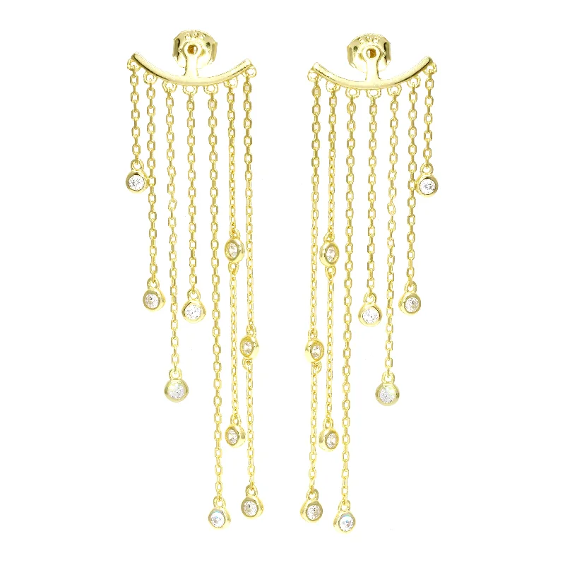 Affordable Gold-Plated Jewelry For Modern Fashion Bezel Fringe Earring Backs