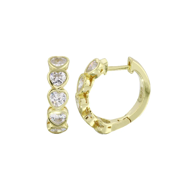 Sparkle For Less – Shop Our Limited-Time Jewelry Deals Bezel Heart Huggies